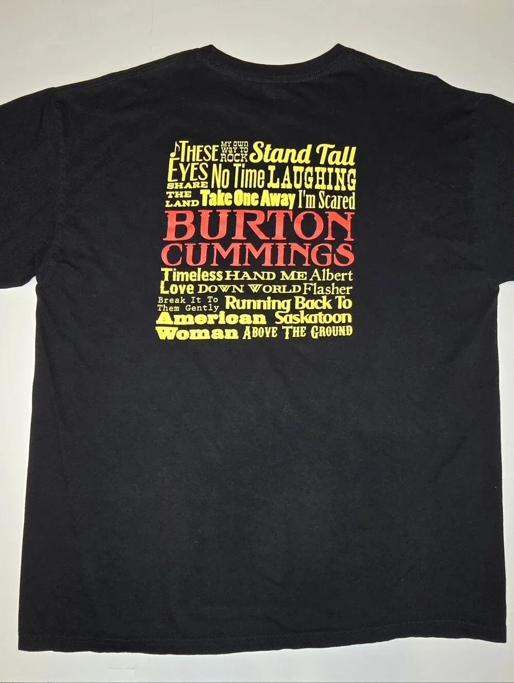 Burton Cummings Graphic Concert T Shirt Black Adult XL Rock Band Music Tee - Picture 5 of 8